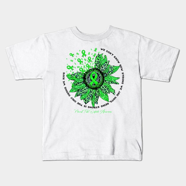 Neural Tube Defects Awareness - sunflower Flower We Don't Know How Strong Kids T-Shirt by vamstudio